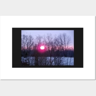 Winter Sunrise Art Photography Snowy Nature's Beauty Season Winter Posters and Art